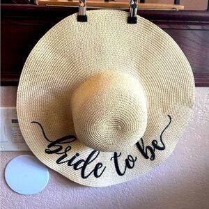 Chic Soul Tan and Black Paper Sun Hat for a Summer Bridal Party Wedding Bride